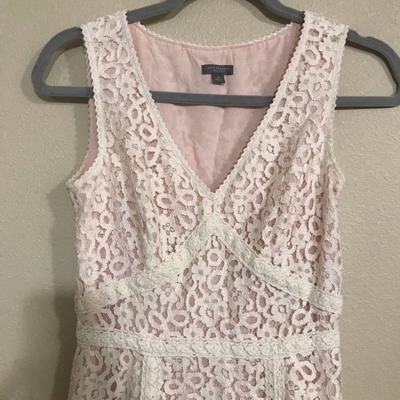 Ann Taylor Petites lace A line midi dress Sz 4 summer spring boho hobo - Picture 2 of 7